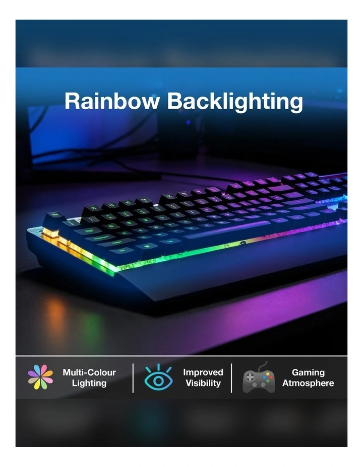 Laser Full Size RGB Gaming Keyboard KB-MB26WH-698 image 2