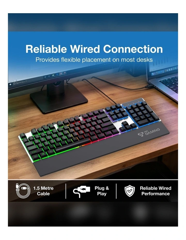 Laser Full Size RGB Gaming Keyboard KB-MB26WH-698 image 6