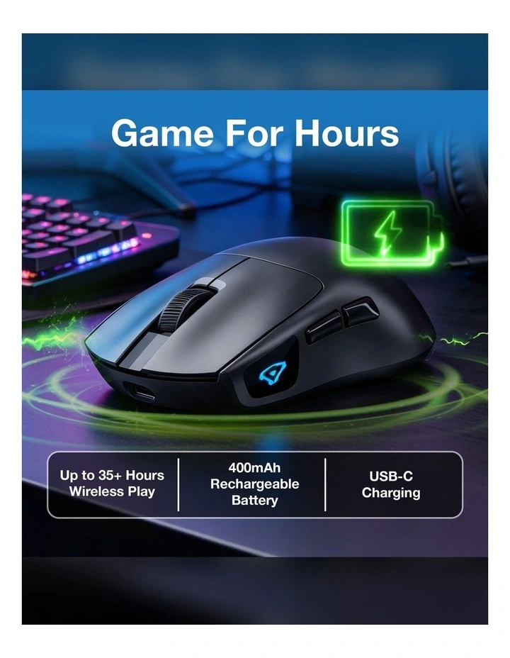 Laser Wireless Gaming Mouse 7200 DPI MS-TM64BK-704 image 5
