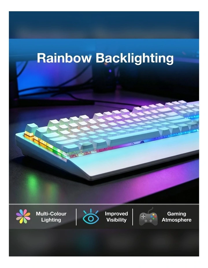 Laser Full Size RGB Gaming Keyboard KB-MB26WH-698 image 2