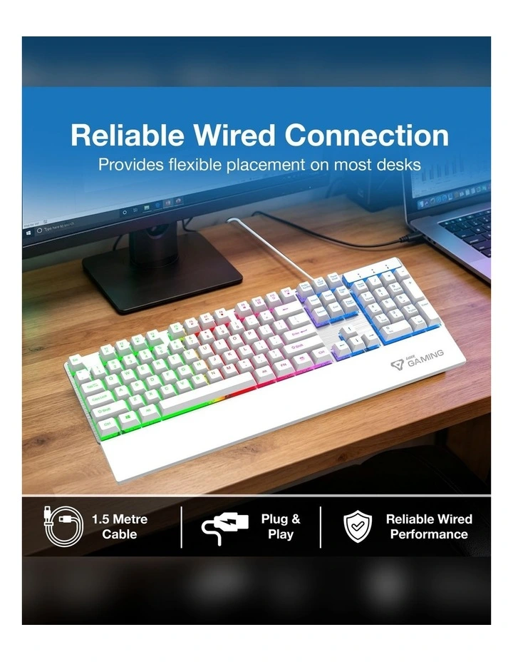 Laser Full Size RGB Gaming Keyboard KB-MB26WH-698 image 6