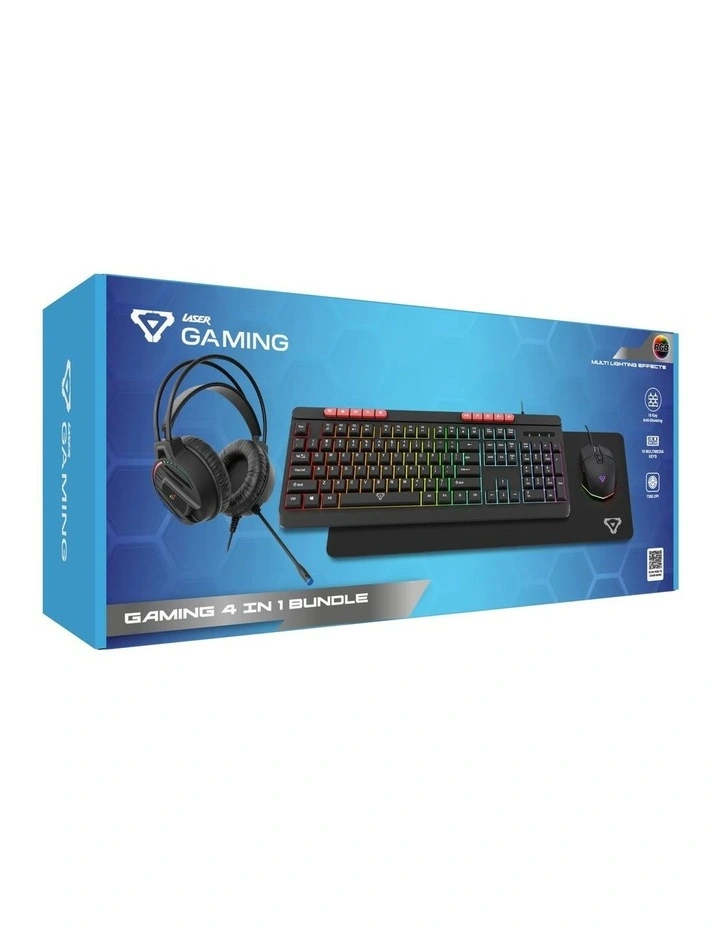 Laser 4 In 1 RGB Gaming Keyboard and Mouse Bundle KBX-BDL26-503 image 1