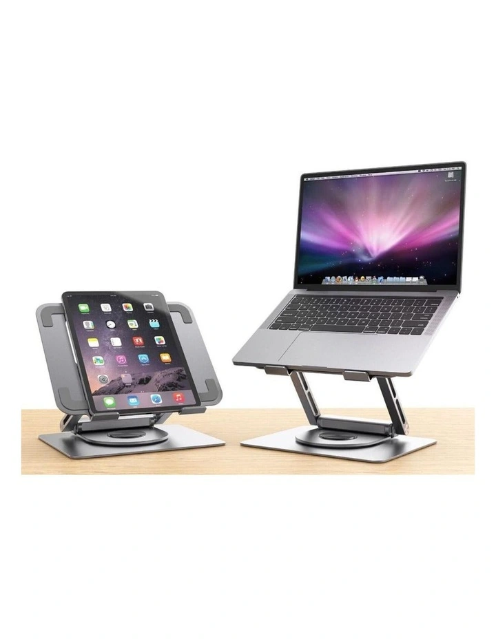 mbeat Stage S12 Rotating Laptop Stand with USB-C Dock - Space Grey image 6