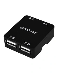 mbeat 4 Port USB 2.0 Hub USB 2.0 Plug and Play - Black