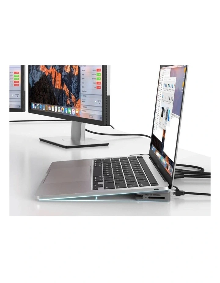 mbeat D12 Multi-Port Dual HDMI 4K/60Hz 100W USB-C PD Dock - Grey image 3