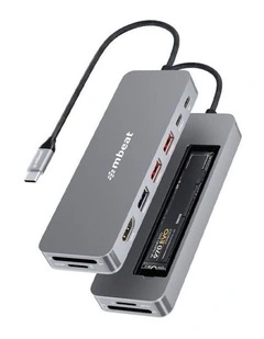 mbeat Elite 9-in-1 USB-C Multiport Hub w/ Built-in M.2 NVMe SSD - Grey