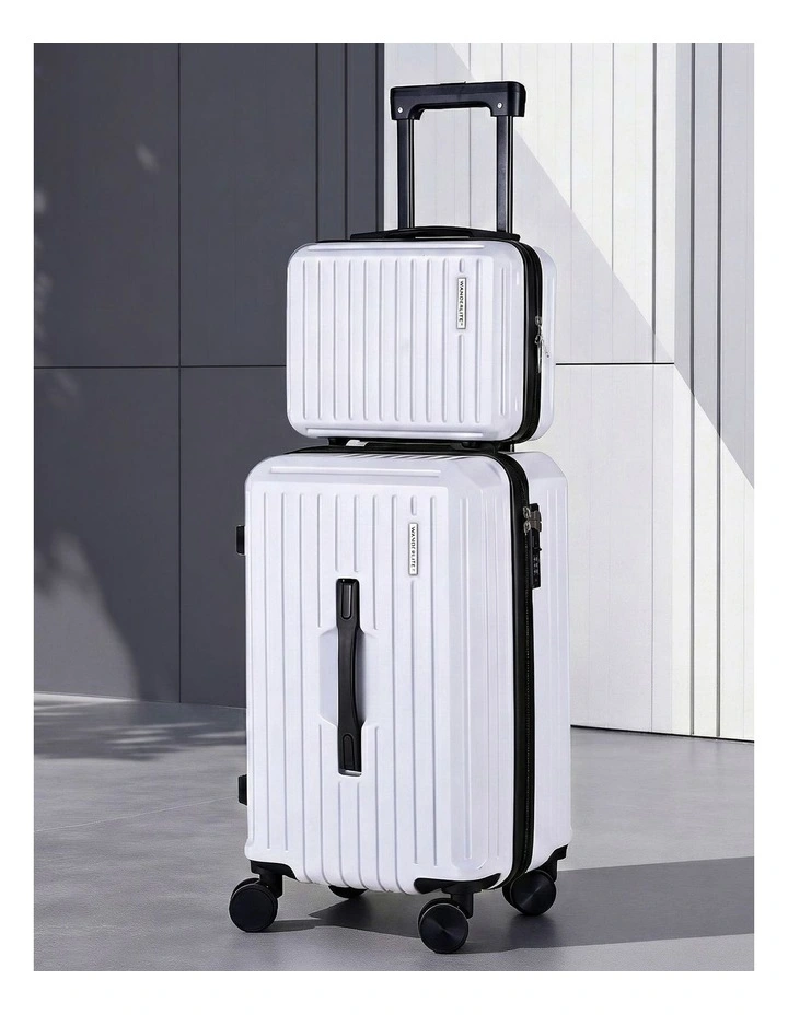 Trunk Luggage Suitcase Travel Carry On TSA Lock 12 20 2 Pieces in White image 2