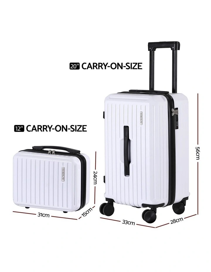 Trunk Luggage Suitcase Travel Carry On TSA Lock 12 20 2 Pieces in White image 4
