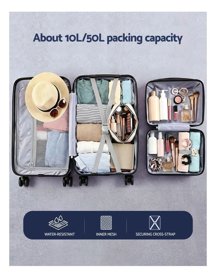 Trunk Luggage Suitcase Travel Carry On TSA Lock 12 20 2 Pieces in White image 7