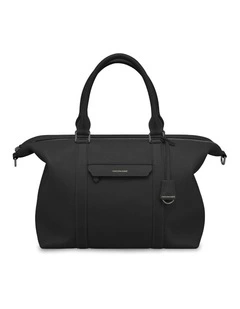 The Leather Weekender in Black Caviar