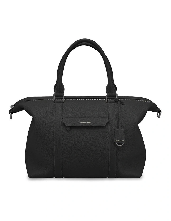 The Leather Weekender in Black Caviar image 1