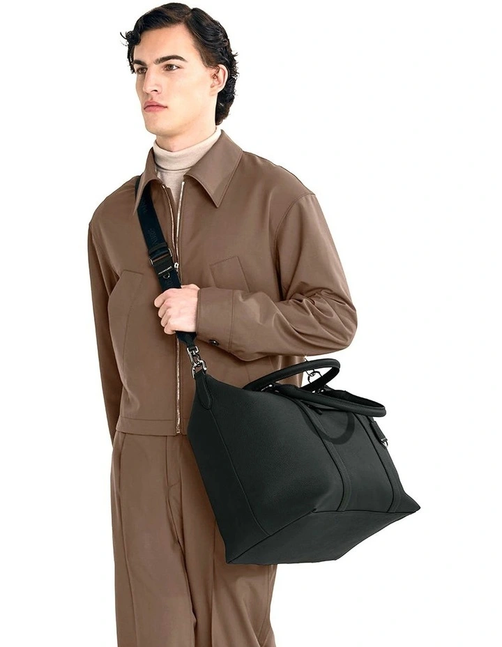 The Leather Weekender in Black Caviar image 2