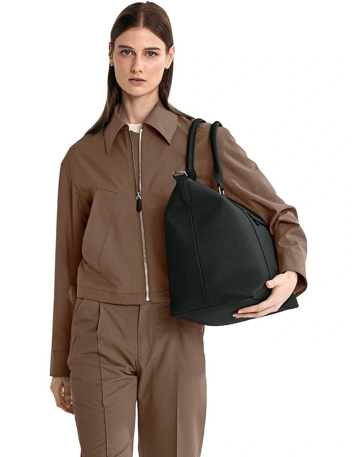 The Leather Weekender in Black Caviar image 3