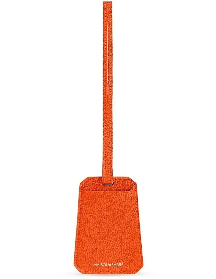 The Leather Luggage Tag in Manhattan Orange image 1