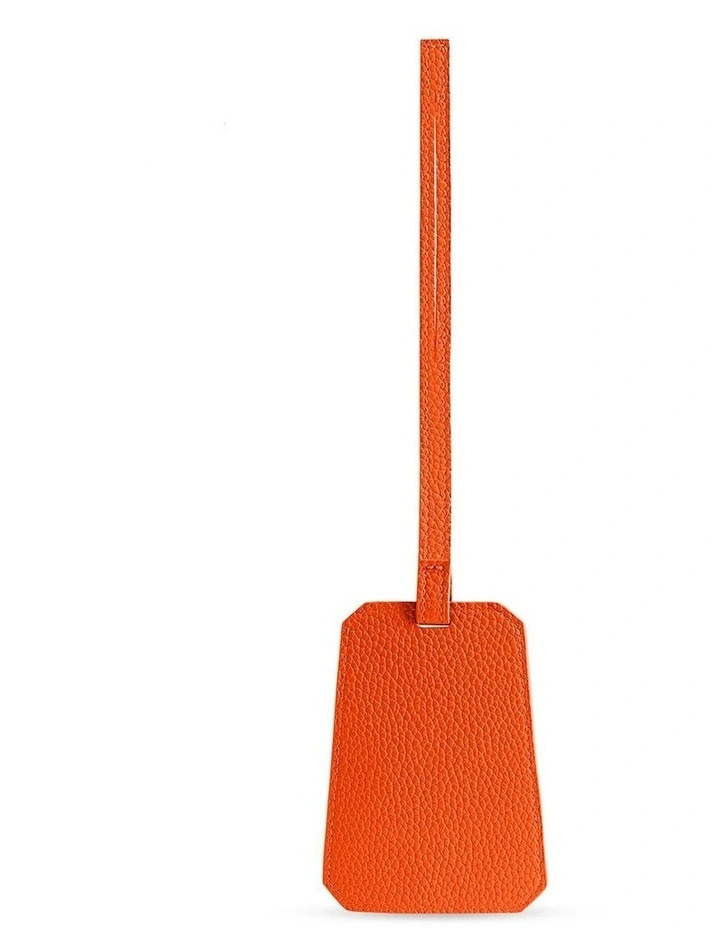 The Leather Luggage Tag in Manhattan Orange image 4