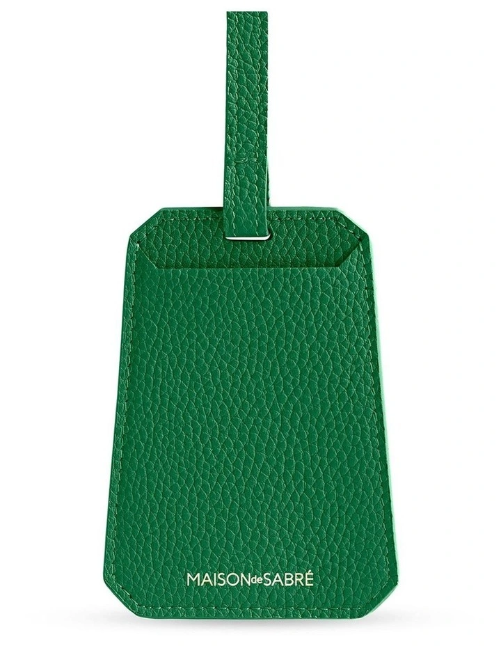 The Leather Luggage Tag in Emerald Green image 2