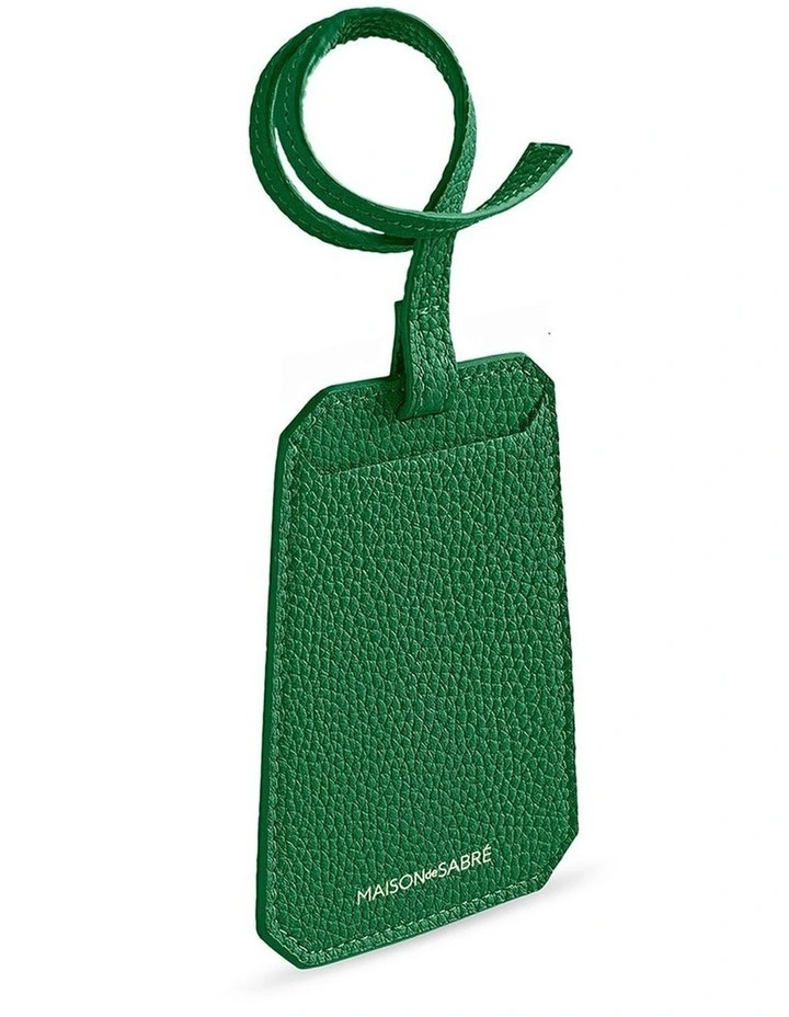 The Leather Luggage Tag in Emerald Green image 3