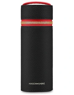 The Leather Brush Case in Rouge Noir