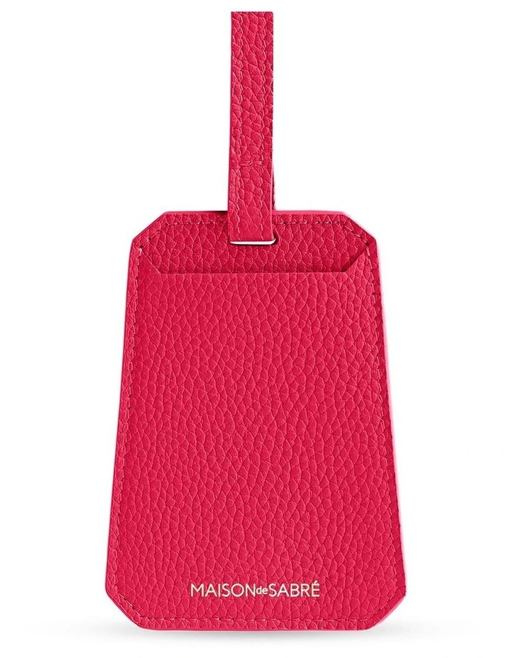 The Leather Luggage Tag in Shibuya Fuchsia image 2