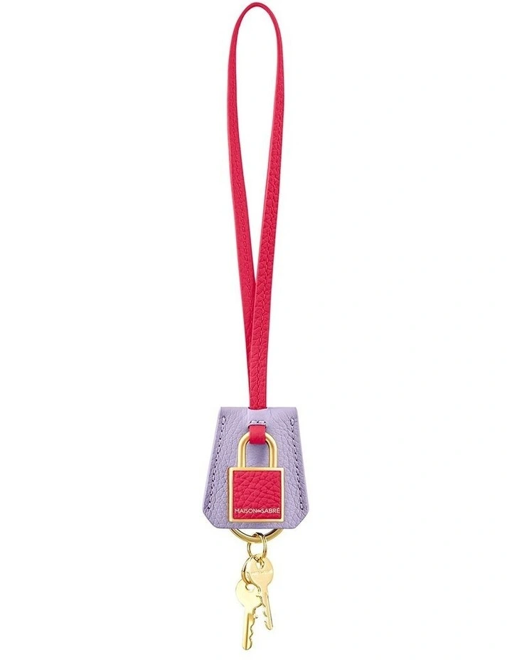 The SABRMOJI Padlock Charm in Fuchsia Lavender image 1