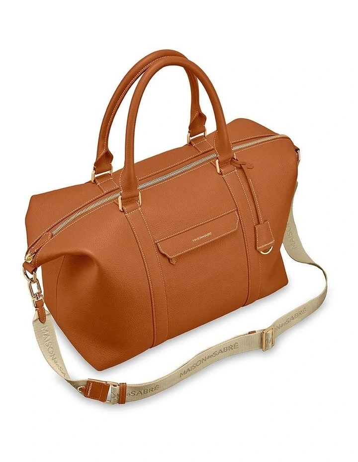 The Leather Weekender in Pecan Brown image 4