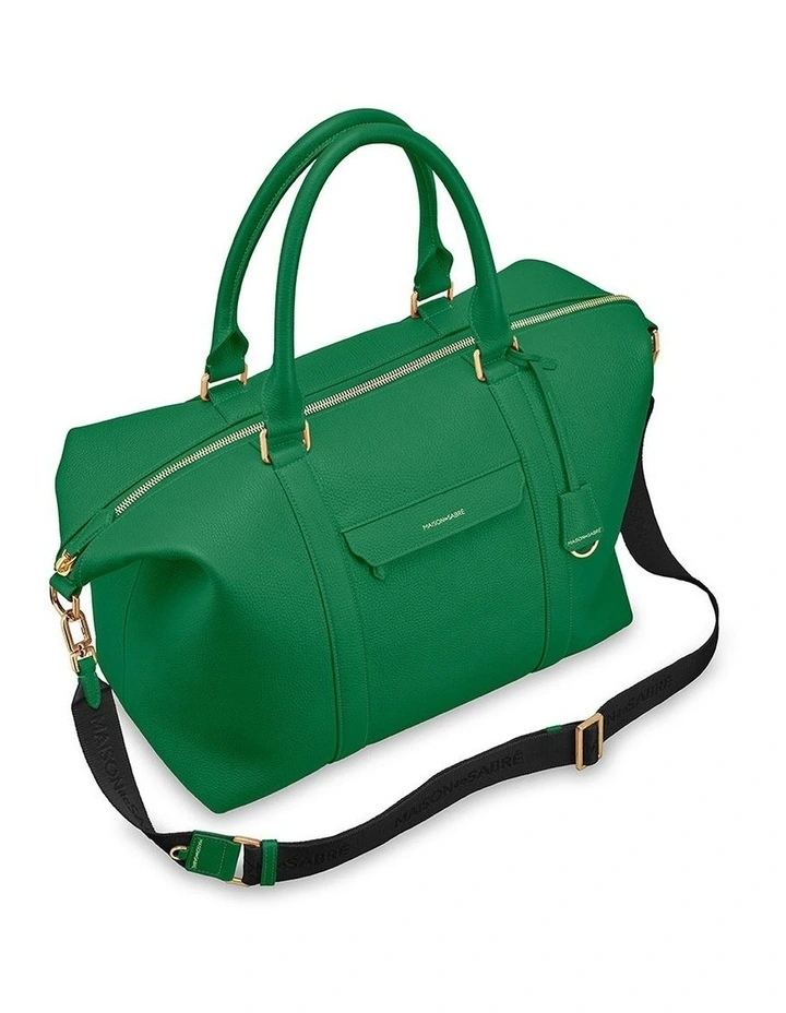 The Leather Weekender in Emerald Green image 4