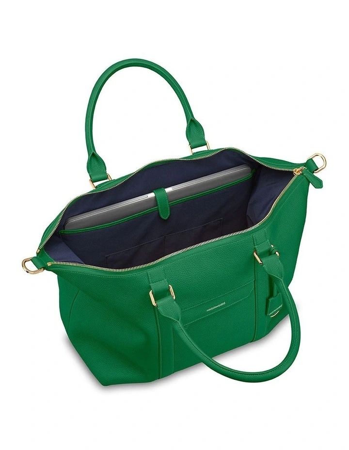 The Leather Weekender in Emerald Green image 6