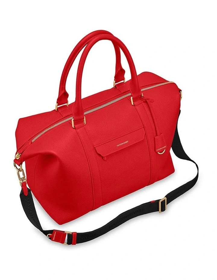 The Leather Weekender in Pomegranate Red image 4