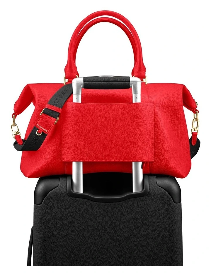 The Leather Weekender in Pomegranate Red image 5