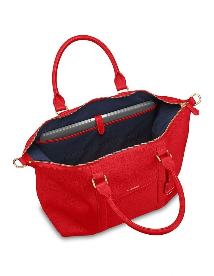 The Leather Weekender in Pomegranate Red image 6