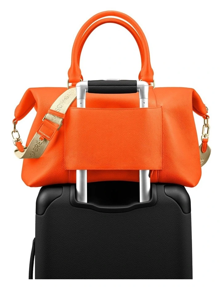 The Leather Weekender in Manhattan Orange image 5