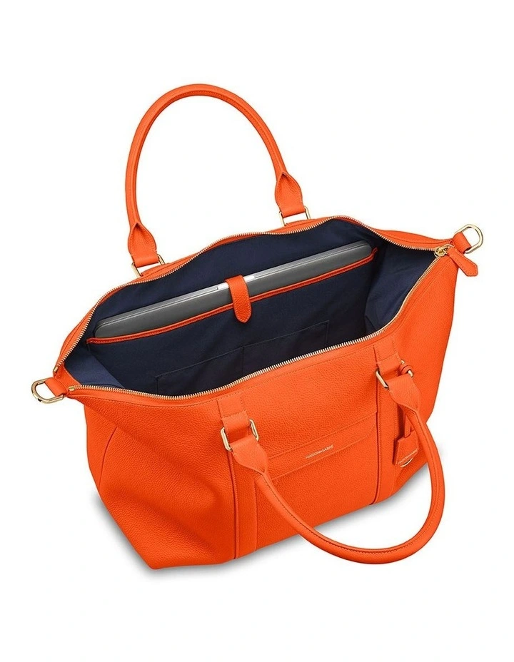 The Leather Weekender in Manhattan Orange image 6