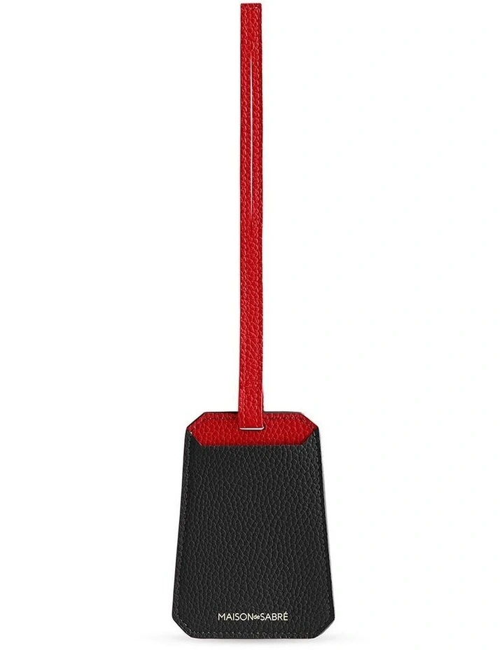 The Leather Luggage Tag in Rouge Noir image 1