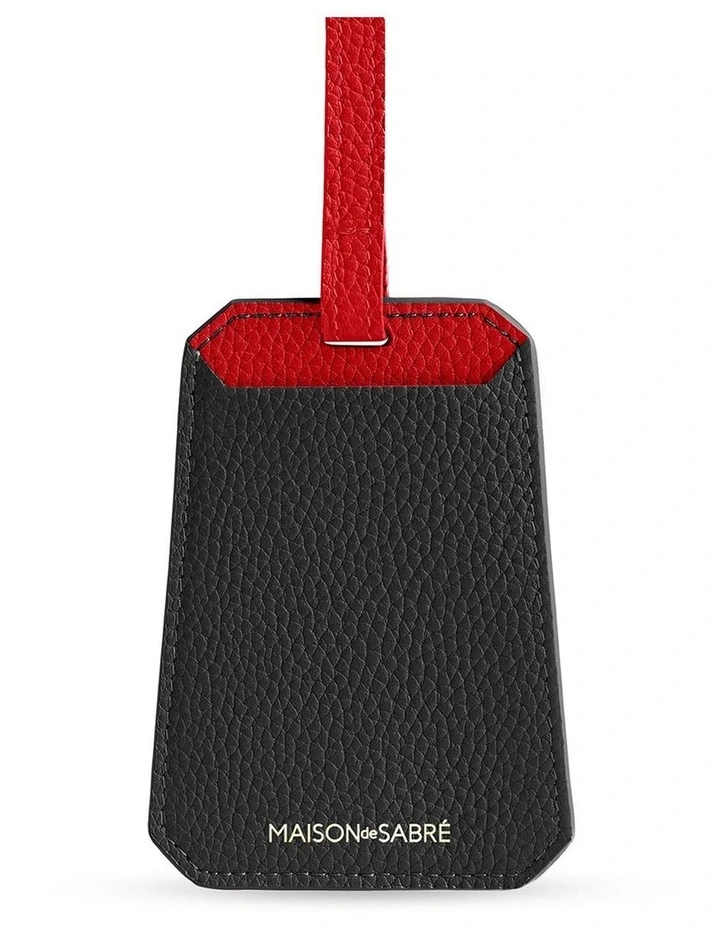 The Leather Luggage Tag in Rouge Noir image 2