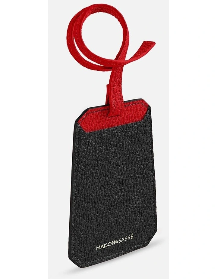The Leather Luggage Tag in Rouge Noir image 3