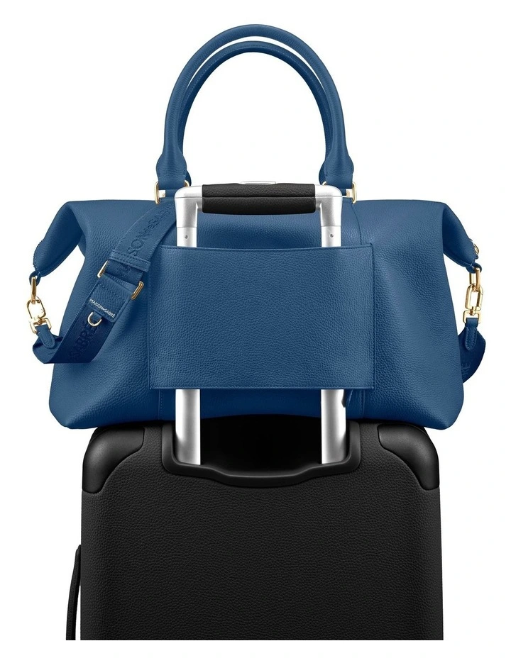 The Leather Weekender in Pacific Blue image 7