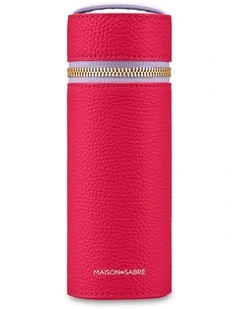 The Leather Brush Case in Fuchsia Lavender