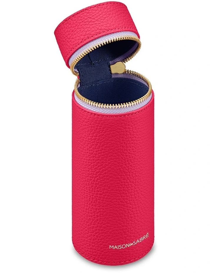 The Leather Brush Case in Fuchsia Lavender image 3