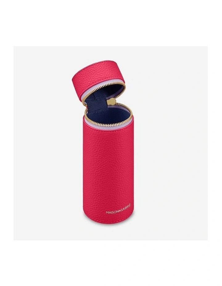 The Leather Brush Case in Fuchsia Lavender image 3
