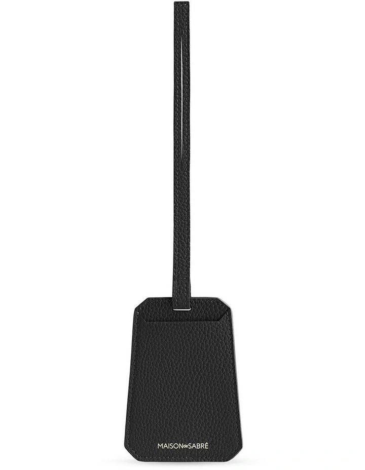 The Leather Luggage Tag in Black Caviar image 1