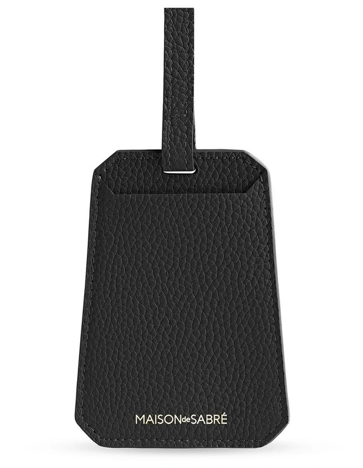 The Leather Luggage Tag in Black Caviar image 2
