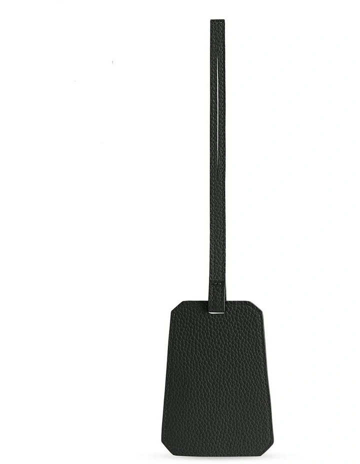 The Leather Luggage Tag in Black Caviar image 4