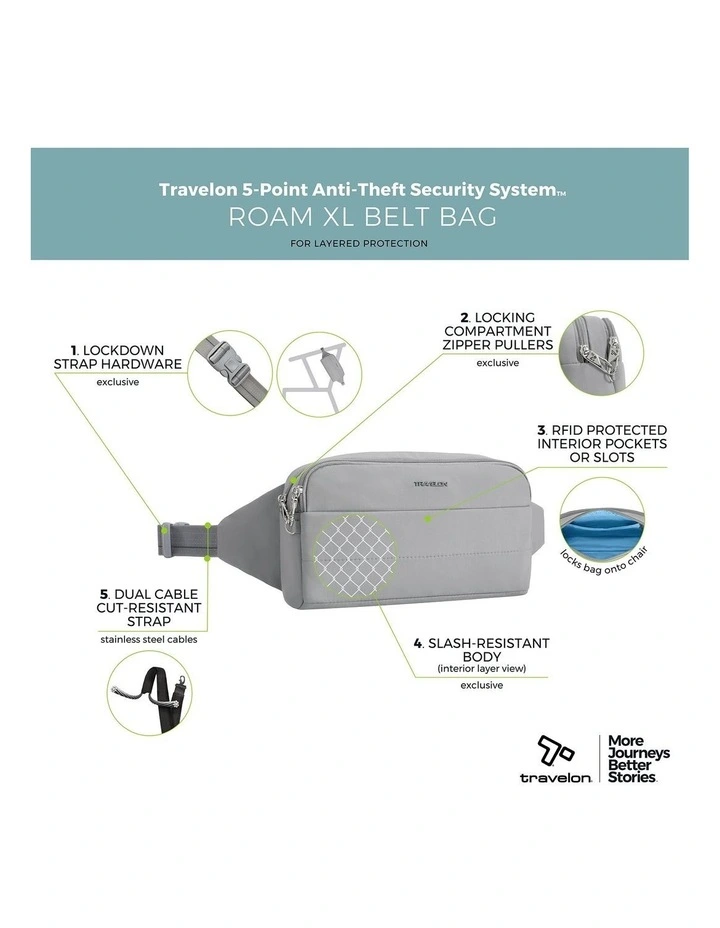 Roam Anti-Theft XL Belt Bag in Glacier image 7