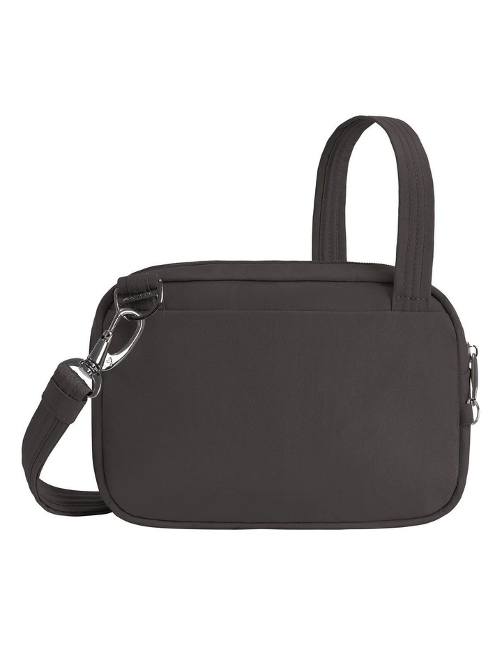 Runways Anti-Theft Tablet Double Compartment Crossbody Bag in Smoke image 2