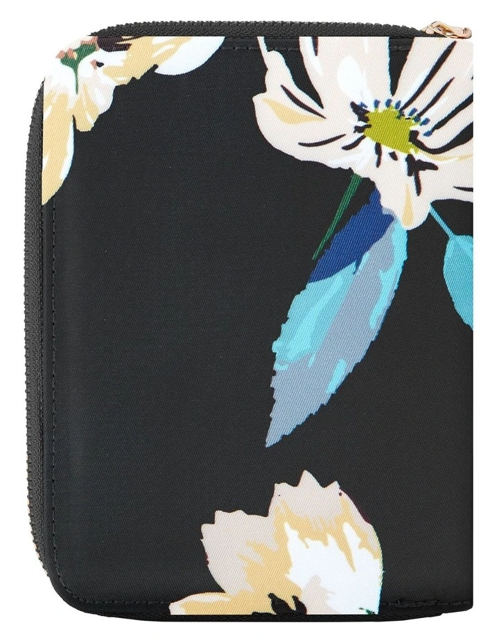 RFID Blocking Passport Zip Wallet in Midnight Floral image 2