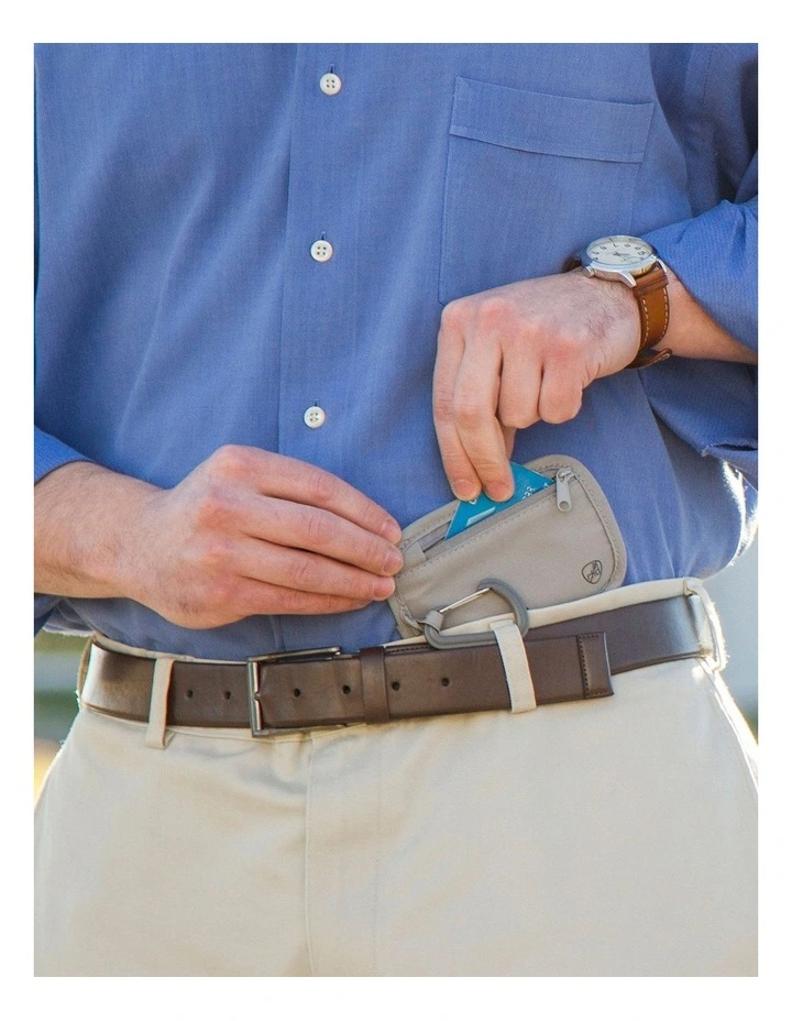 RFID Blocking Clip Stash Pouch in Gray image 2