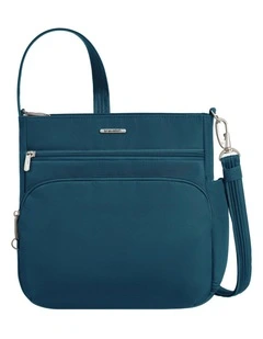 Classic Anti-Theft North/South Crossbody Bag in Teal