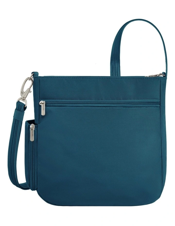 Classic Anti-Theft North/South Crossbody Bag in Teal image 2