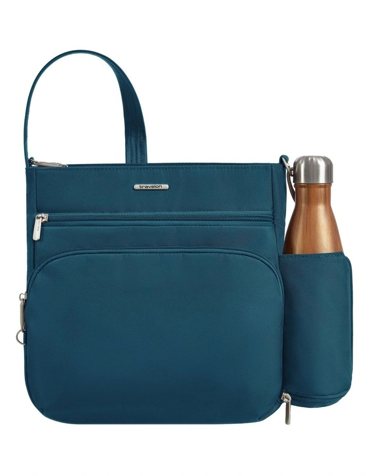 Classic Anti-Theft North/South Crossbody Bag in Teal image 5