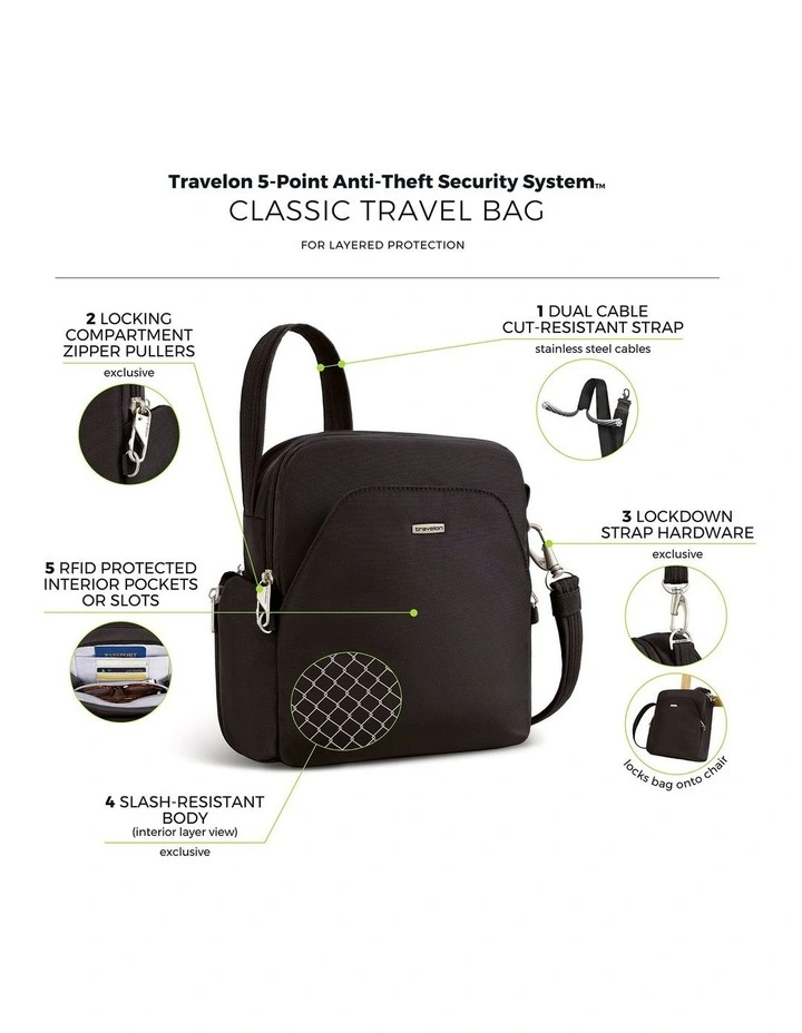 Classic Anti-Theft Travel Bag in Black image 7